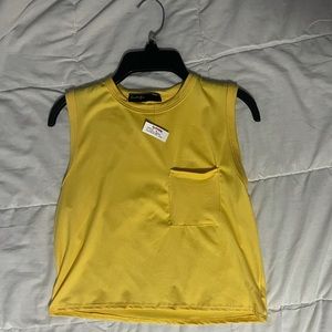 Yellow Athletic Crop Tank